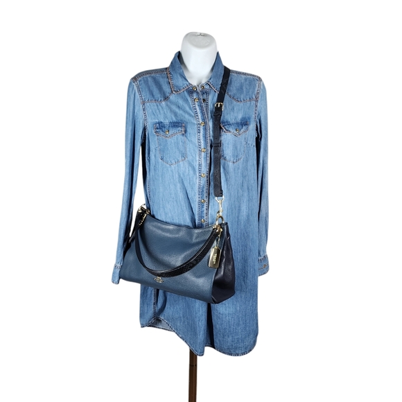 COACH MIA PEBBLE LEATHER SNAKE EMBOSSED STRAPS SHOULDER/CROSSBODY BAG - Picture 5 of 12